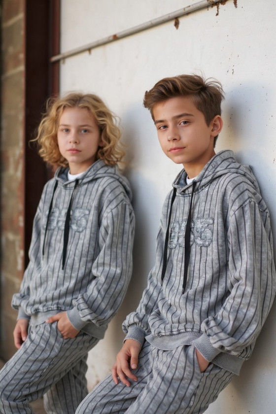 Komplet bluza i spodnie Grey Paski