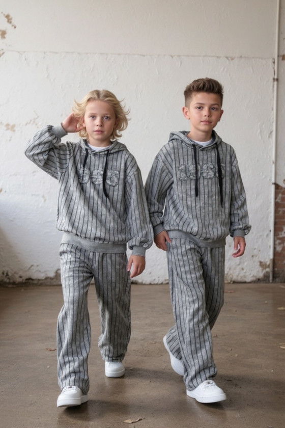 Komplet bluza i spodnie Grey Paski