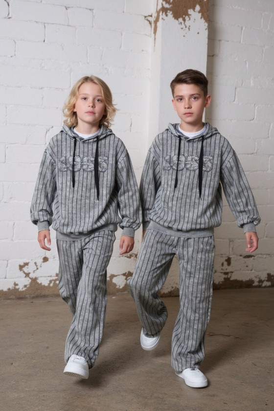 Komplet bluza i spodnie Grey Paski