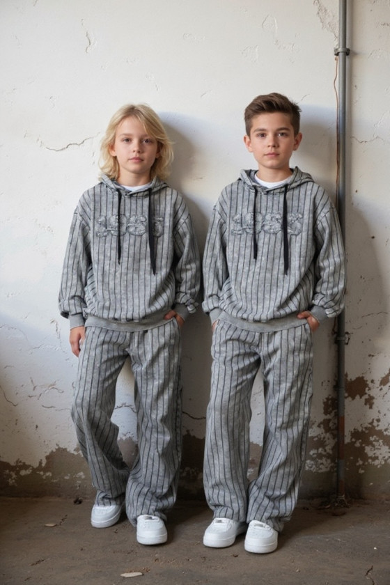 Komplet bluza i spodnie Grey Paski