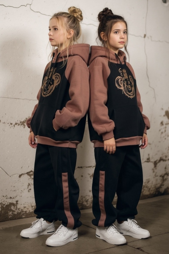 komplet dresowy ocieplany bluza i spodnie dres bawełniany bluza bawełna bluza ocieplana sówka sklep odzież dziecięca