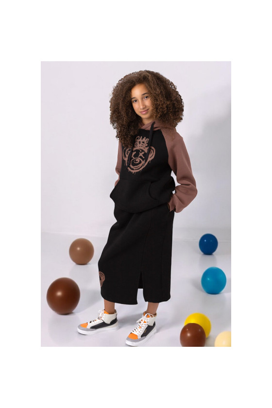 komplet dresowy ocieplany bluza i spódniczka dres  bawełniany bluza bawełna bluza ocieplana sówka sklep odzież dziecięca