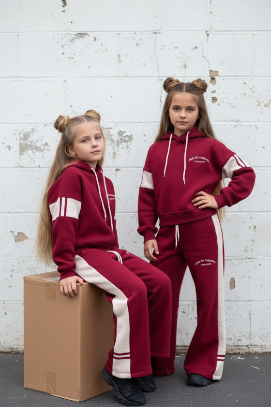 Komplet ocieplany bluza i spodnie Club Raquette Bordo