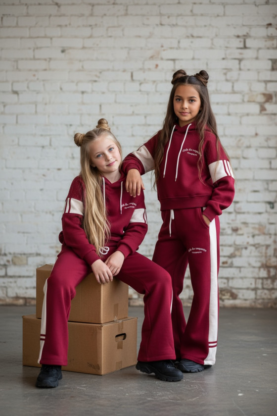 Komplet ocieplany bluza i spodnie Club Raquette Bordo