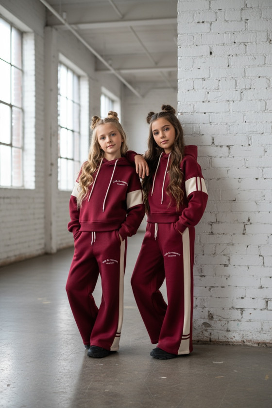 Komplet ocieplany bluza i spodnie Club Raquette Bordo