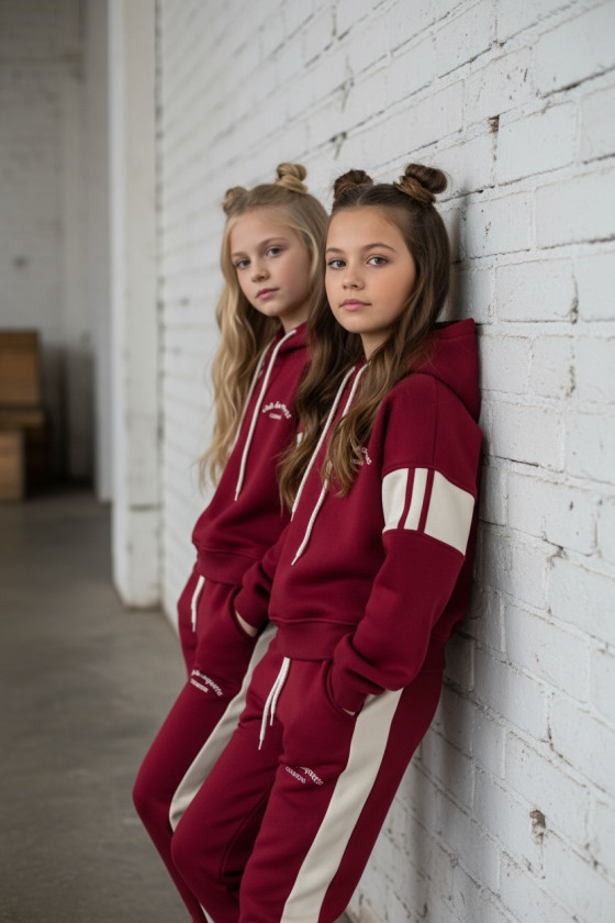 Komplet ocieplany bluza i spodnie Club Raquette Bordo