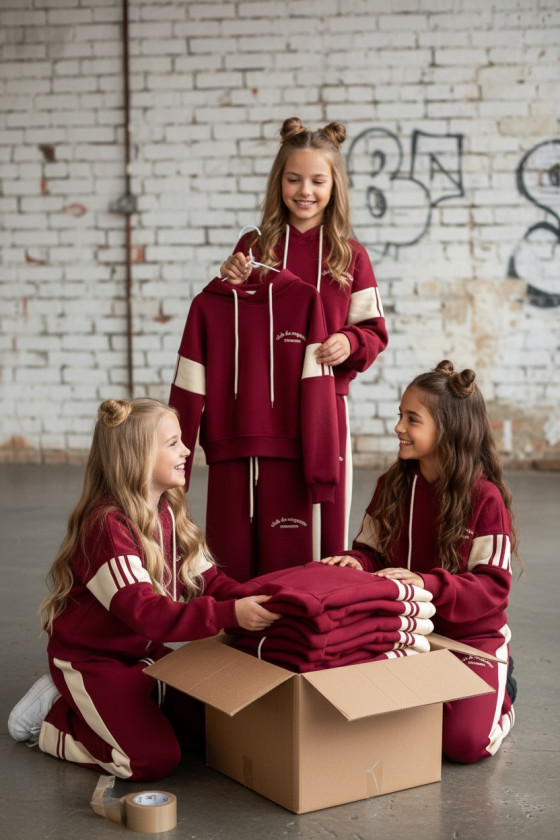 Komplet ocieplany bluza i spodnie Club Raquette Bordo