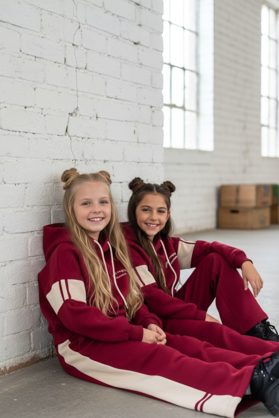 Komplet ocieplany bluza i spodnie Club Raquette Bordo