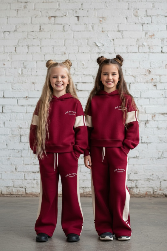 Komplet ocieplany bluza i spodnie Club Raquette Bordo