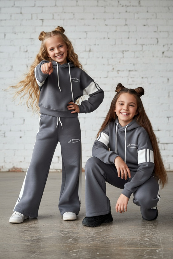 Komplet ocieplany bluza i spodnie Club Racuette Szary