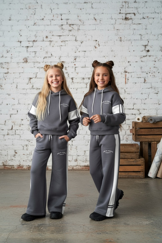 Komplet ocieplany bluza i spodnie Club Racuette Szary