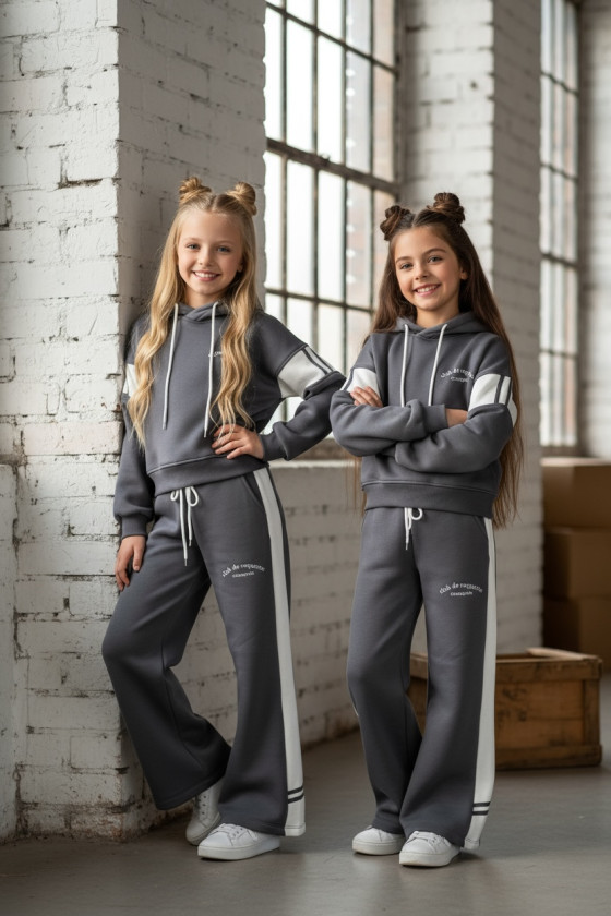 Komplet ocieplany bluza i spodnie Club Racuette Szary