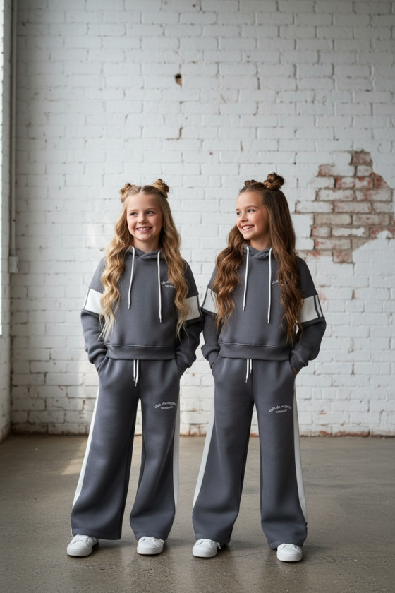 Komplet ocieplany bluza i spodnie Club Racuette Szary