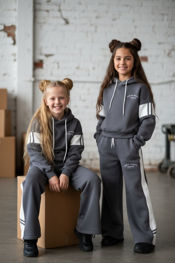 Komplet ocieplany bluza i spodnie Club Racuette Szary