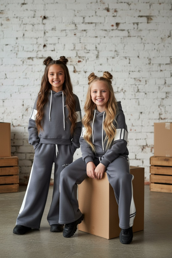 Komplet ocieplany bluza i spodnie Club Racuette Szary