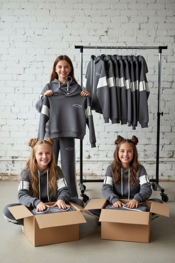 Komplet ocieplany bluza i spodnie Club Racuette Szary