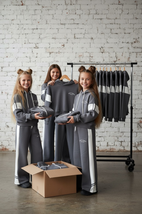 Komplet ocieplany bluza i spodnie Club Racuette Szary