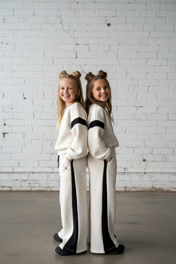 Komplet ocieplany dla dziewczynki Hanna ECRU