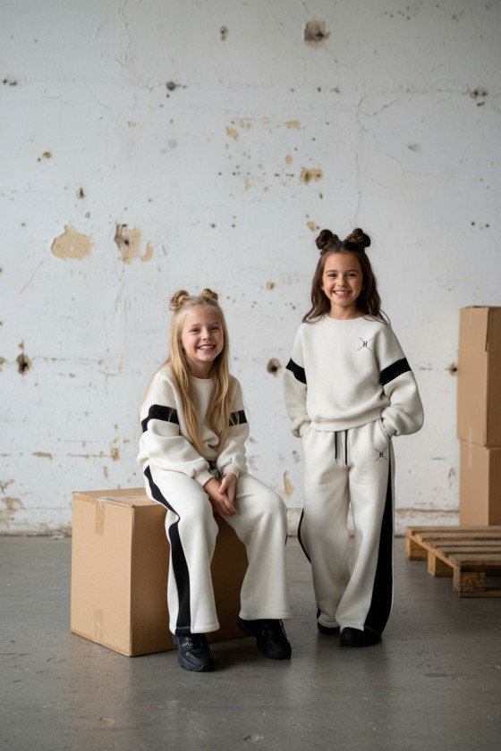 Komplet ocieplany dla dziewczynki Hanna ECRU