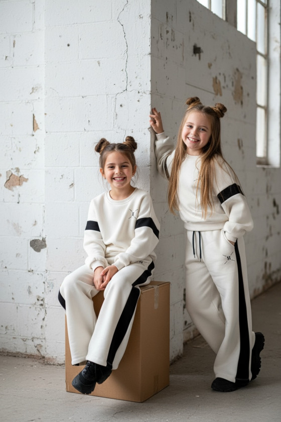 Komplet ocieplany dla dziewczynki Hanna ECRU