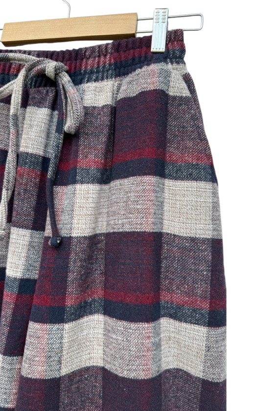 Spodnie dziewczęce Krata Bordowo-granatowe