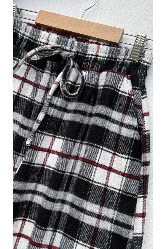 Spodnie dziewczęce Krata Czarno-białe