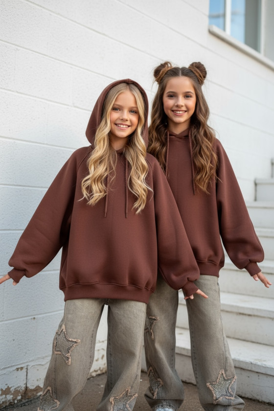 Bluza dla dziewczynki Milla Brązowa