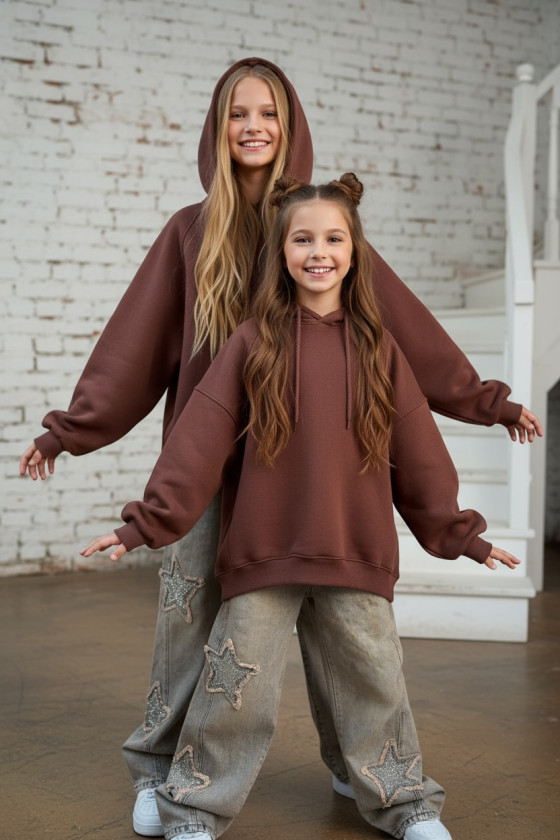 Bluza dla dziewczynki Milla Brązowa