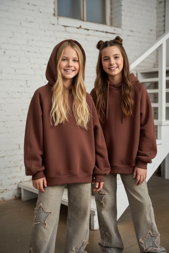 Bluza dla dziewczynki Milla Brązowa