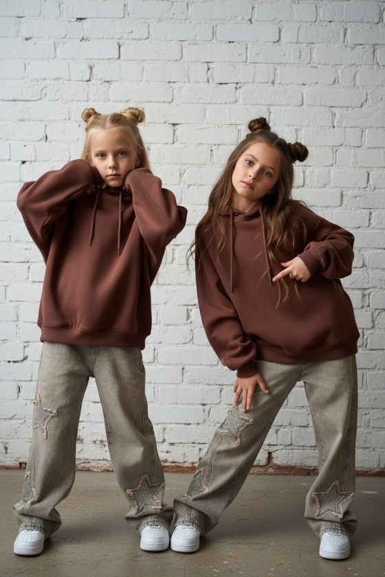 Bluza dla dziewczynki Milla Brązowa