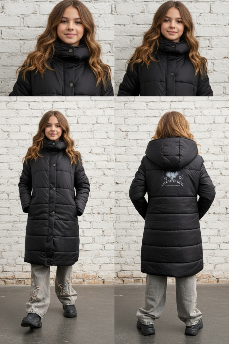 Płaszcz zimowy dziewczęcy
