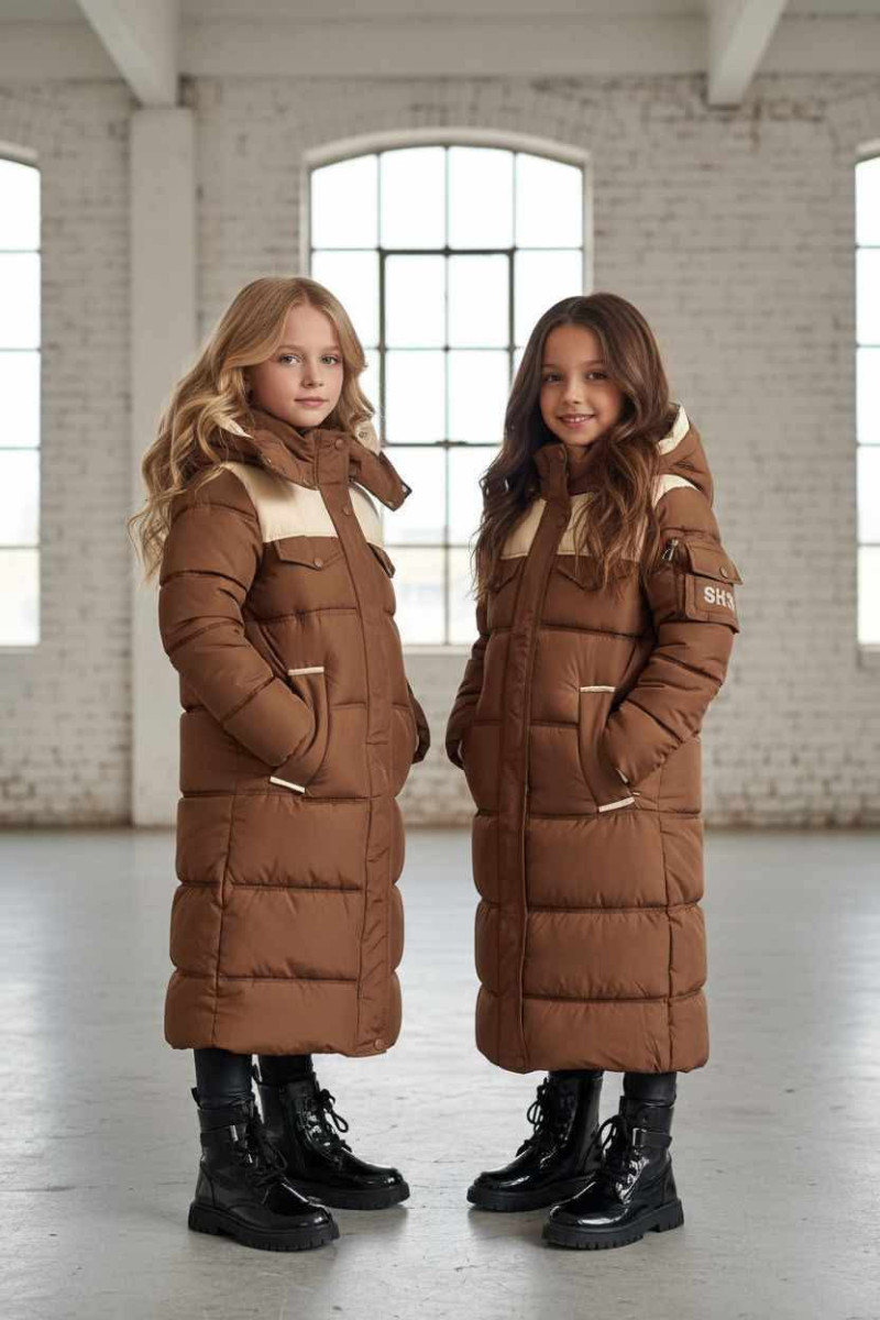 Płaszcz zimowy ocieplany Brown