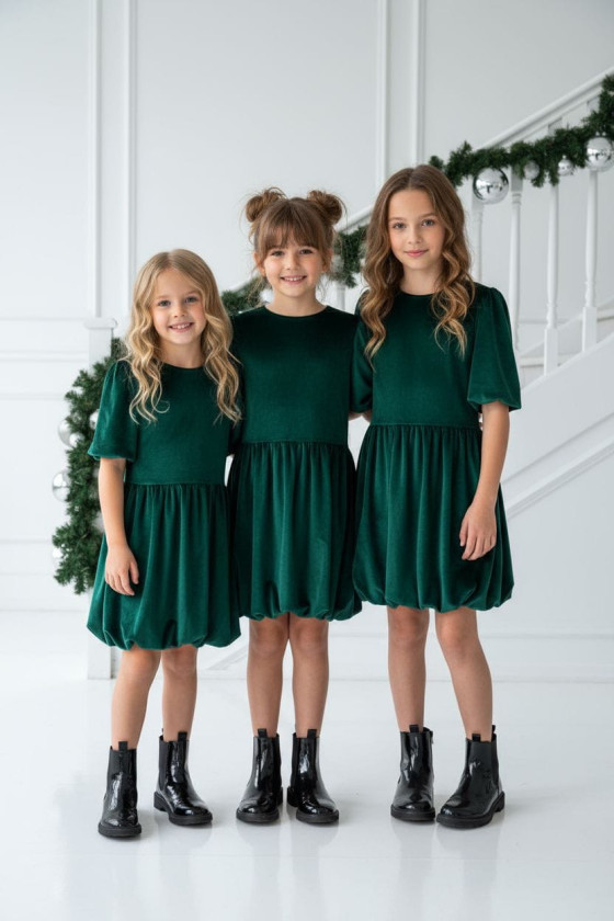 Sukienka z kołnierzykiem Anastazja Butelkowa Zieleń