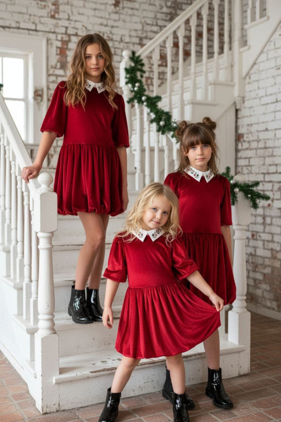 Sukienka z kołnierzykiem Anaztazja Czerwona