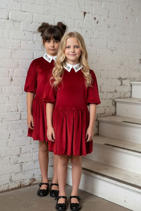 Sukienka z kołnierzykiem Anaztazja Czerwona