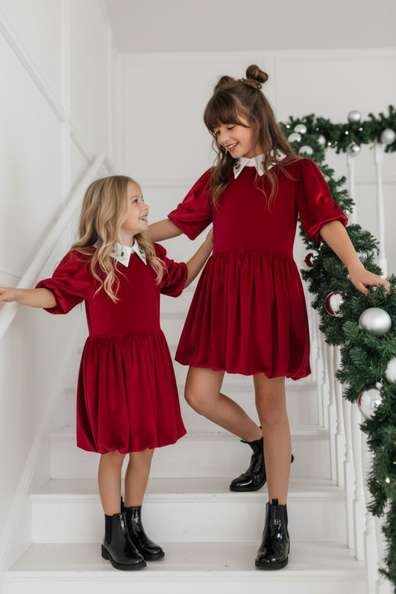 Sukienka z kołnierzykiem Anaztazja Czerwona