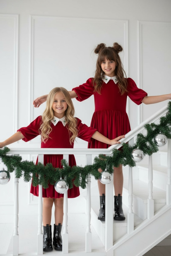 Sukienka z kołnierzykiem Anaztazja Czerwona