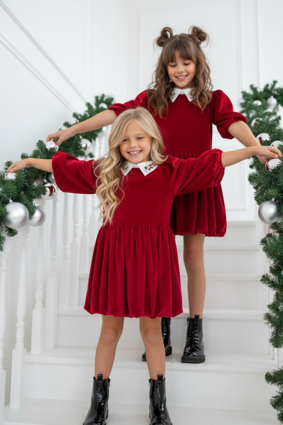 Sukienka z kołnierzykiem Anaztazja Czerwona