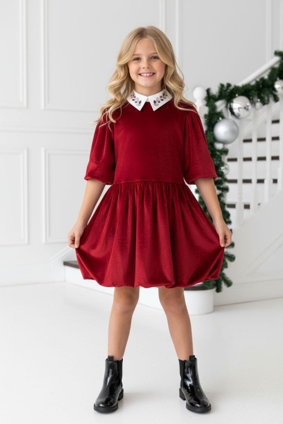 Sukienka z kołnierzykiem Anaztazja Czerwona