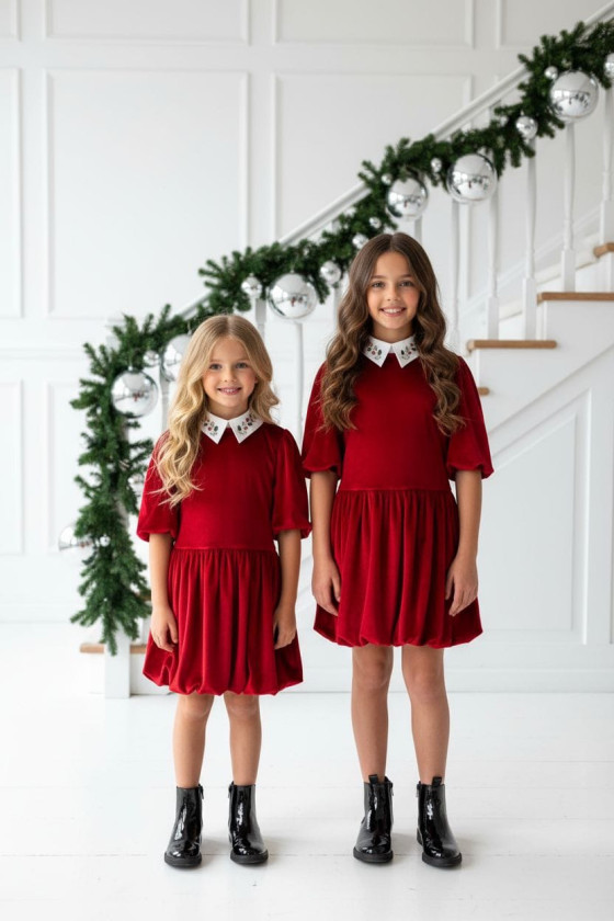 Sukienka z kołnierzykiem Anaztazja Czerwona