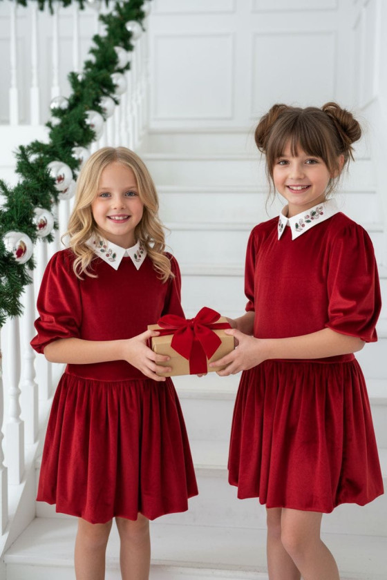 Sukienka z kołnierzykiem Anaztazja Czerwona