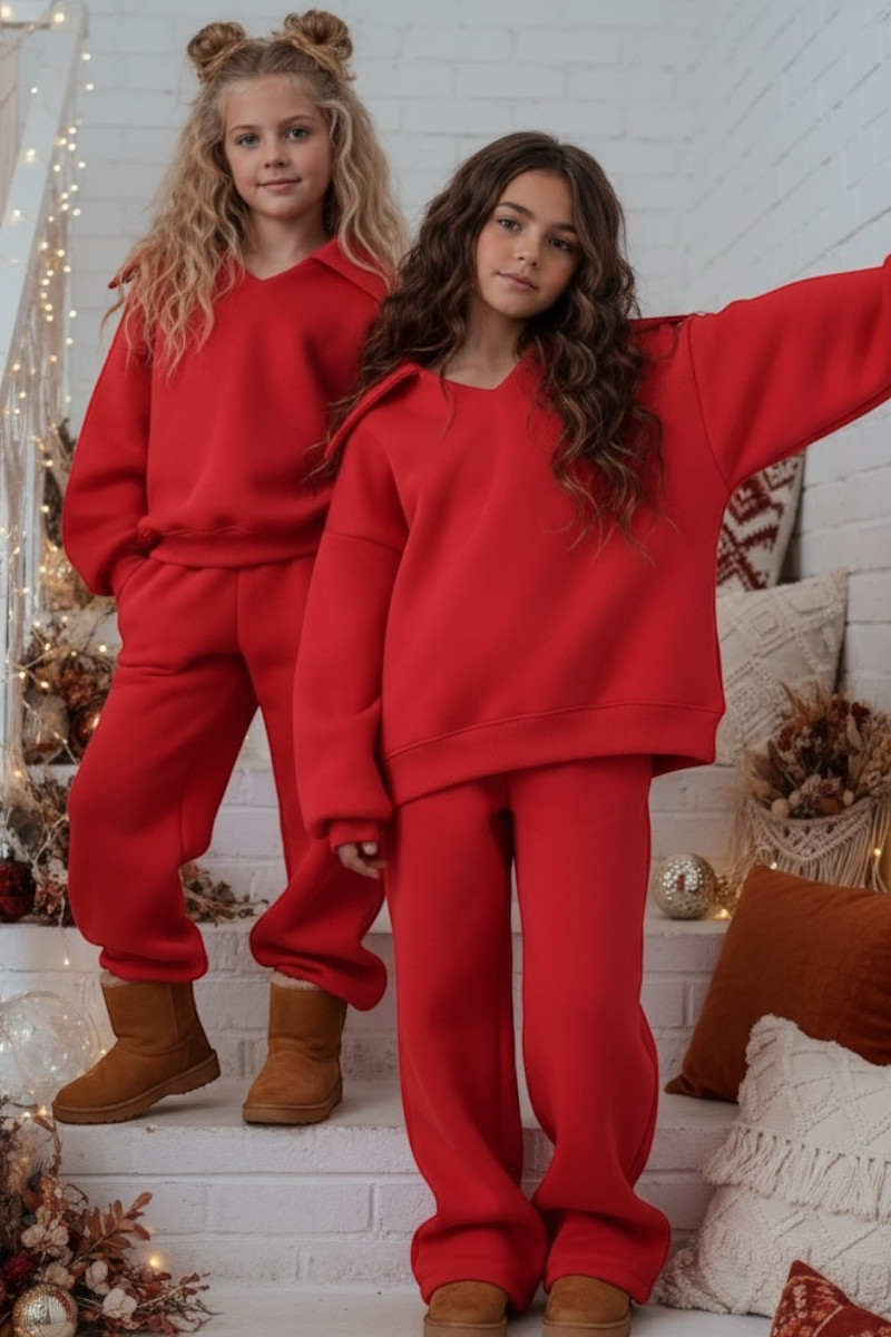 Komplet ocieplany bluza i spodnie Kołnierz Malina Komplet ocieplany bluza i spodnie Kołnierz Malina