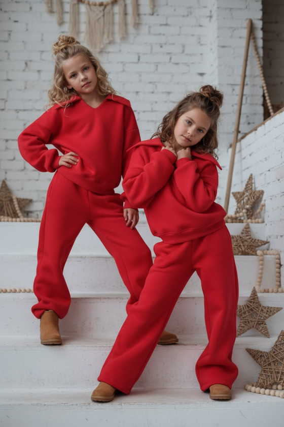 Komplet ocieplany bluza i spodnie Kołnierz Malina Komplet ocieplany bluza i spodnie Kołnierz Malina