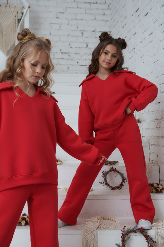 Komplet ocieplany bluza i spodnie Kołnierz Malina Komplet ocieplany bluza i spodnie Kołnierz Malina