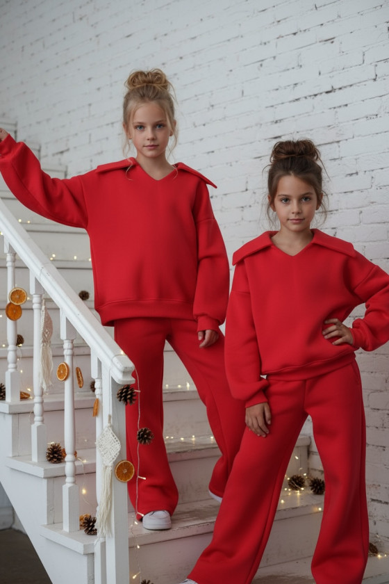 Komplet ocieplany bluza i spodnie Kołnierz Malina Komplet ocieplany bluza i spodnie Kołnierz Malina