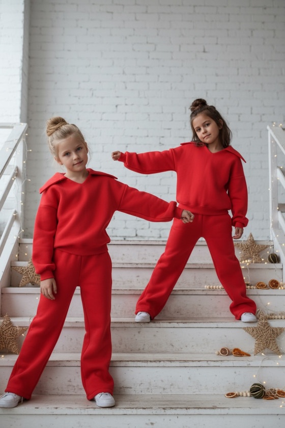 Komplet ocieplany bluza i spodnie Kołnierz Malina Komplet ocieplany bluza i spodnie Kołnierz Malina