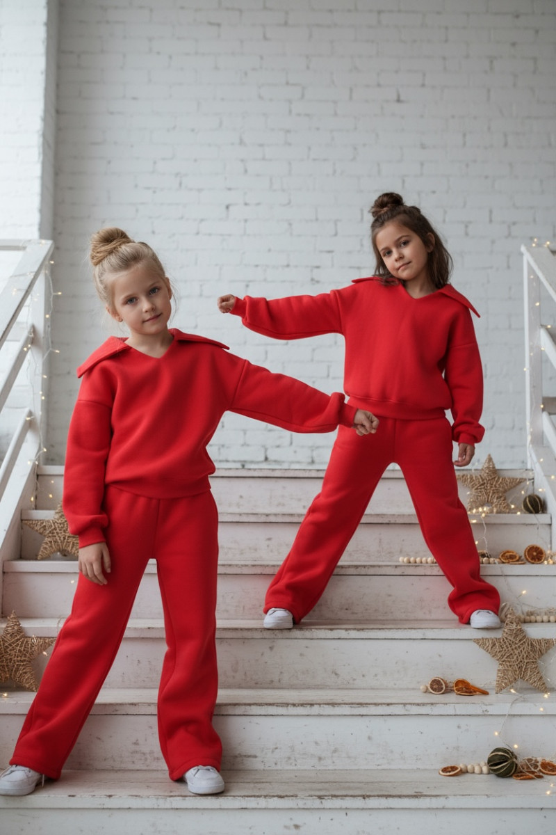 Komplet ocieplany bluza i spodnie Kołnierz Malina Komplet ocieplany bluza i spodnie Kołnierz Malina