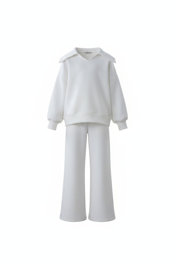 Komplet ocieplany bluza i spodnie Kołnierz Śmietanka Komplet ocieplany bluza i spodnie Kołnierz Śmietanka