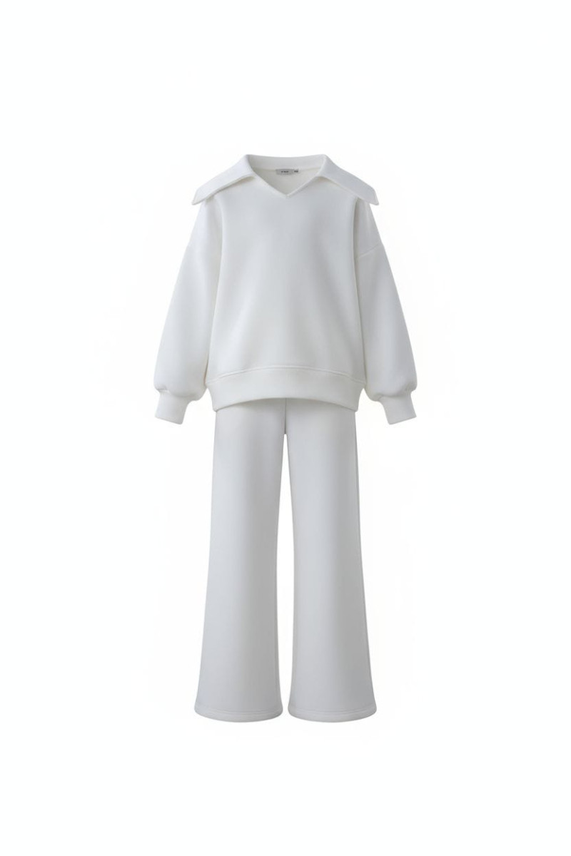 Komplet ocieplany bluza i spodnie Kołnierz Śmietanka Komplet ocieplany bluza i spodnie Kołnierz Śmietanka