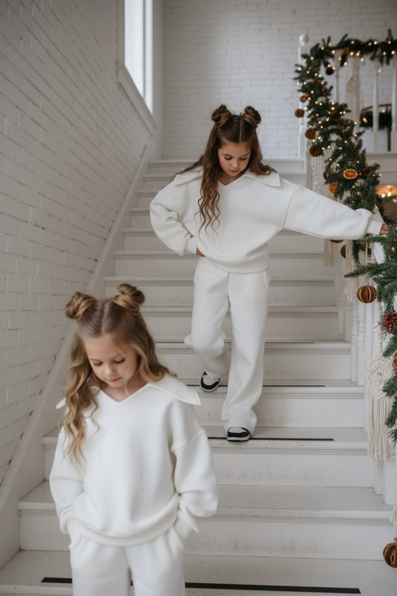 Komplet ocieplany bluza i spodnie Kołnierz Śmietanka Komplet ocieplany bluza i spodnie Kołnierz Śmietanka